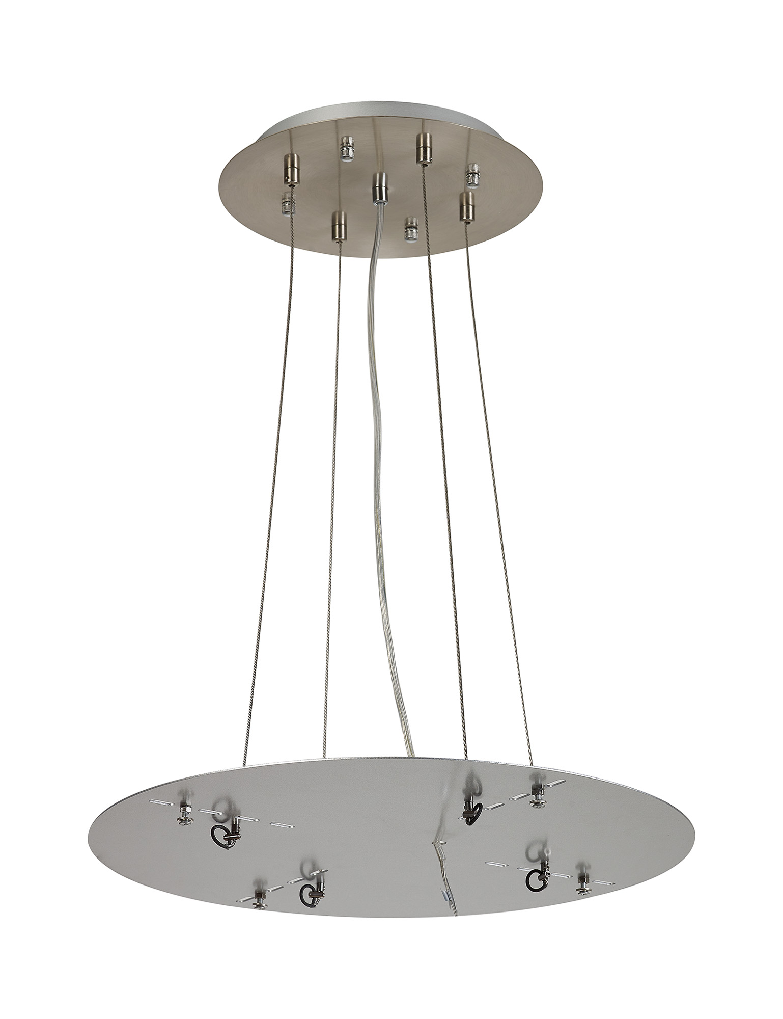 D0935SN/SI  Lowan 490mm, 3m Suspension Plate c/w Power Cable To Lower Flush Fittings, Satin Nickel/Silver Max Load 40kg (ONLY TESTED FOR OUR RANGE OF PRODUCTS)